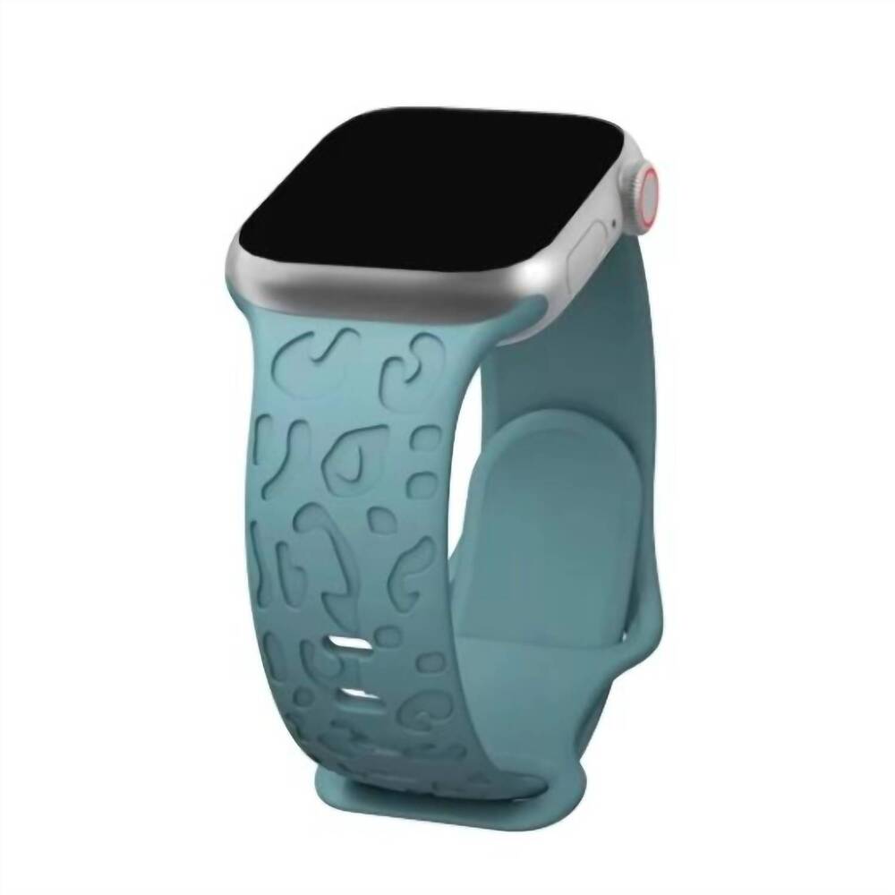 NEW STRAWBERRY AVOCADOS women's leopard engraved silicone apple watch band in te
